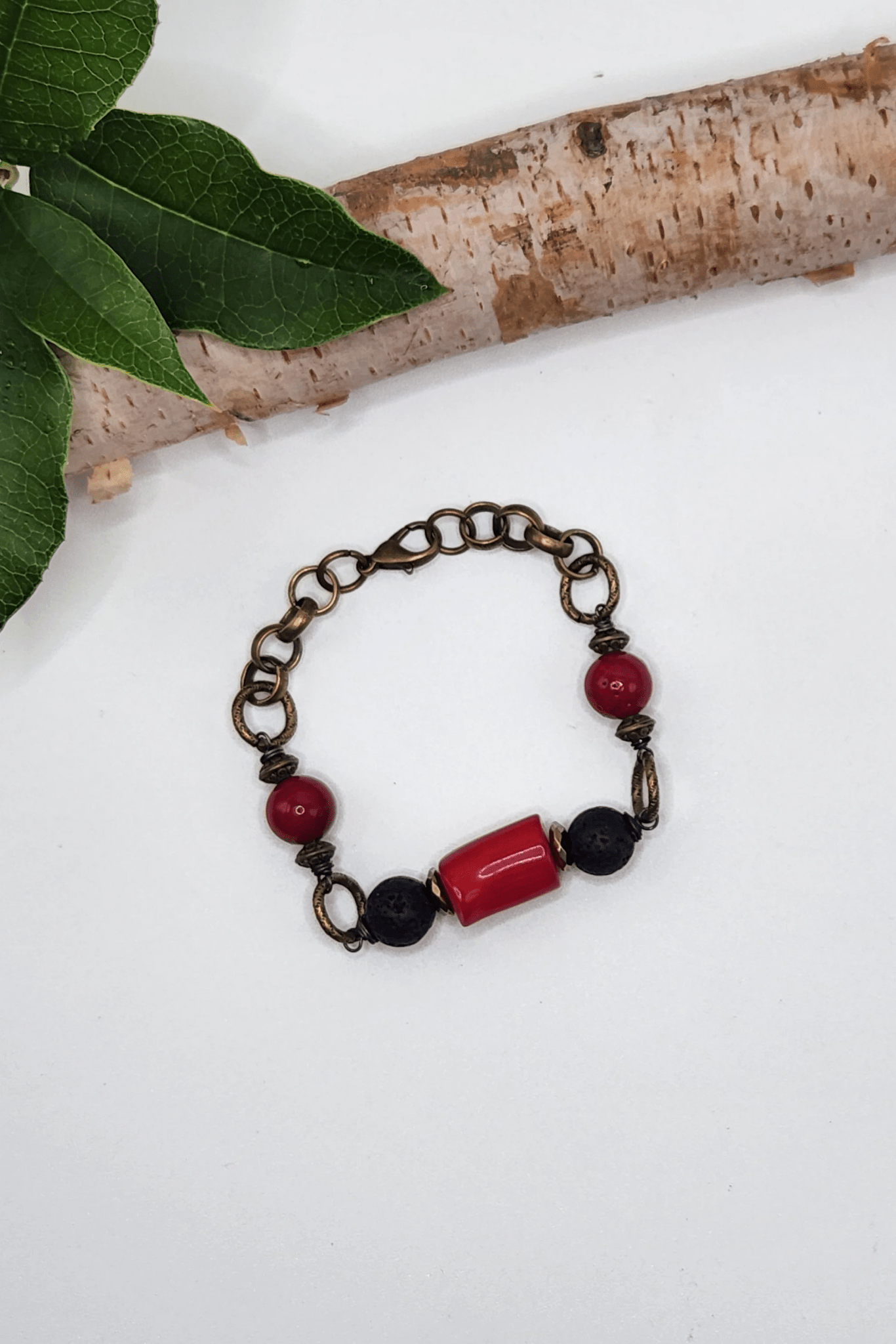 One of a Kind: Jasper and Lava Stone Bracelet - ivyandlavyboutique Spirit Lala