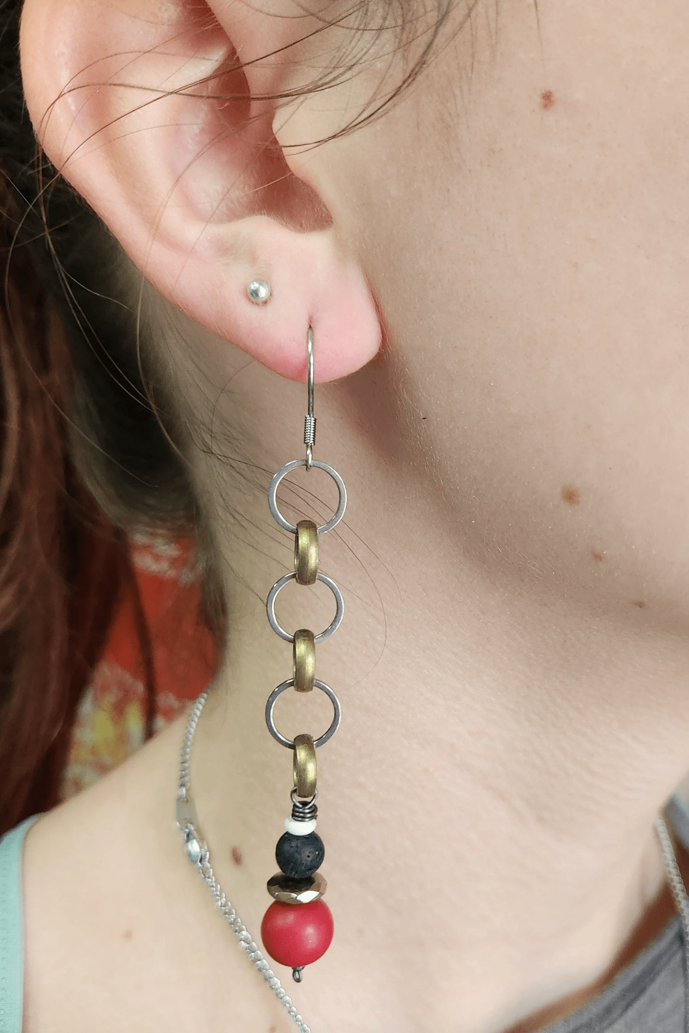 One of a Kind: Jasper Chain Drop Earrings - ivyandlavyboutique Spirit Lala