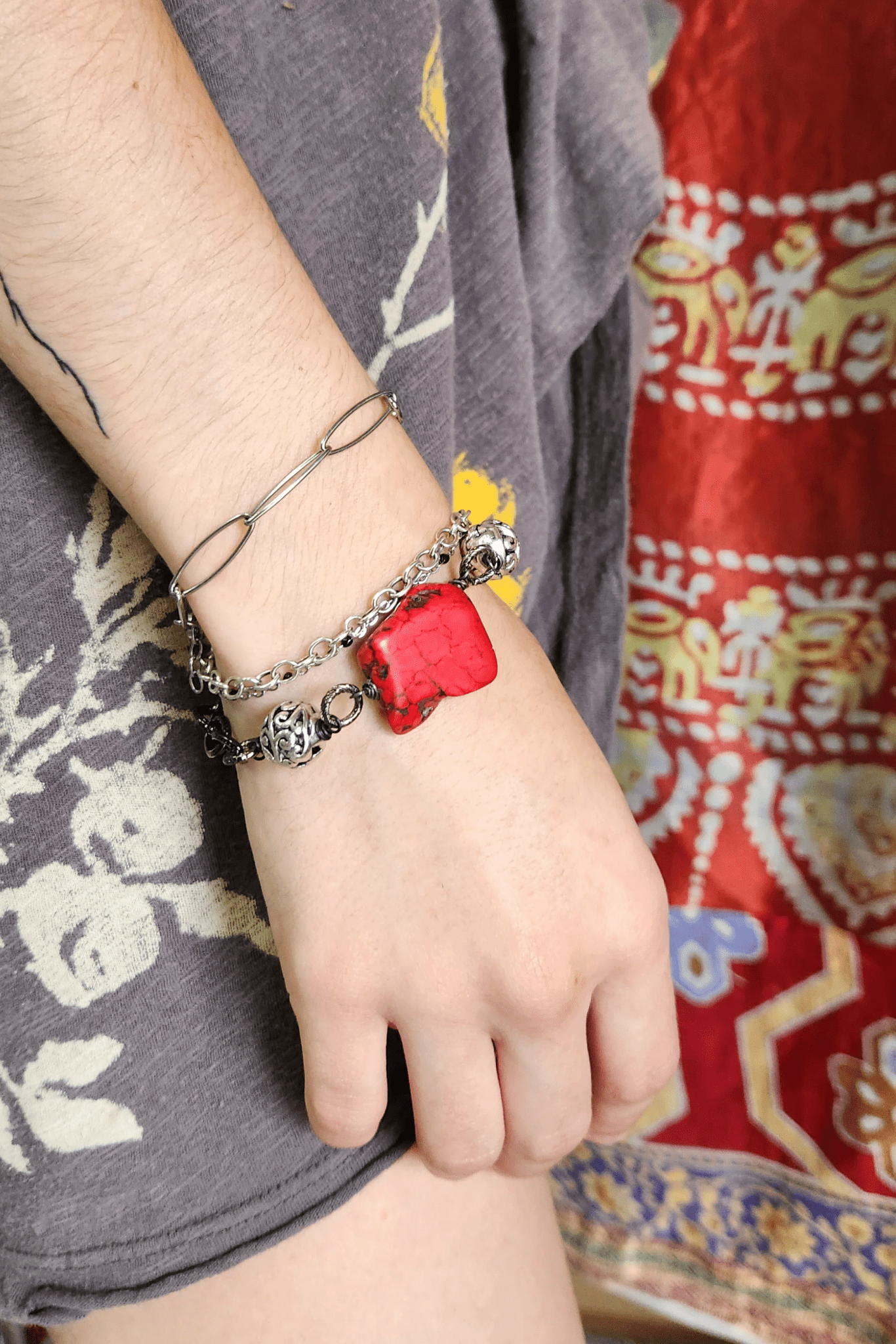 One of a Kind: Jasper Statement Bracelet - ivyandlavyboutique Spirit Lala