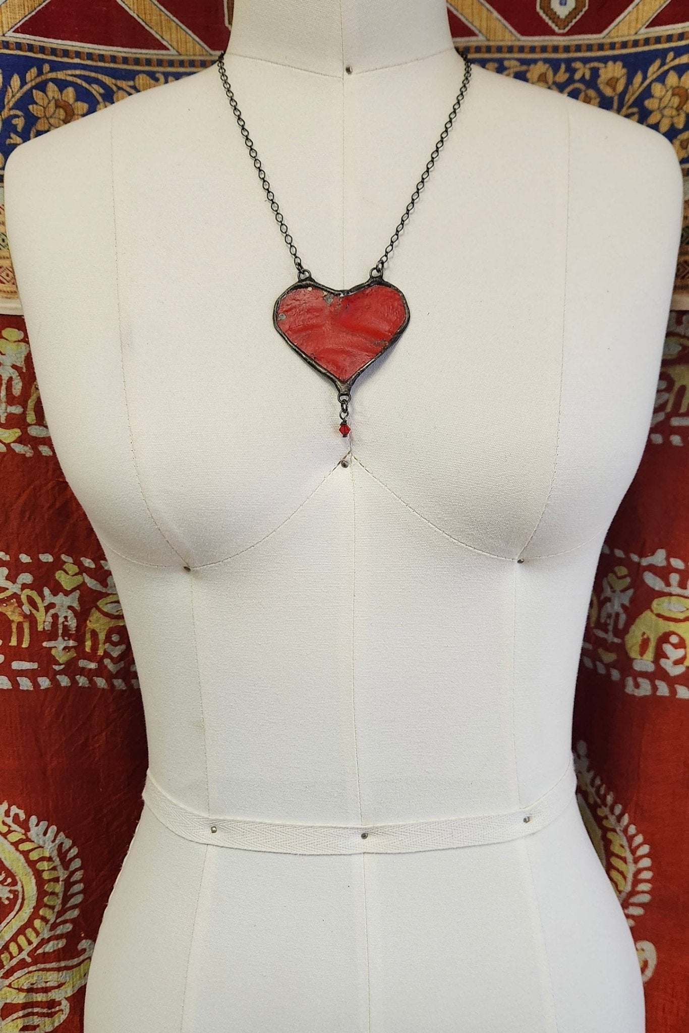 One of a Kind: Recycled Tin Red Heart Necklace - ivyandlavyboutique Spirit Lala