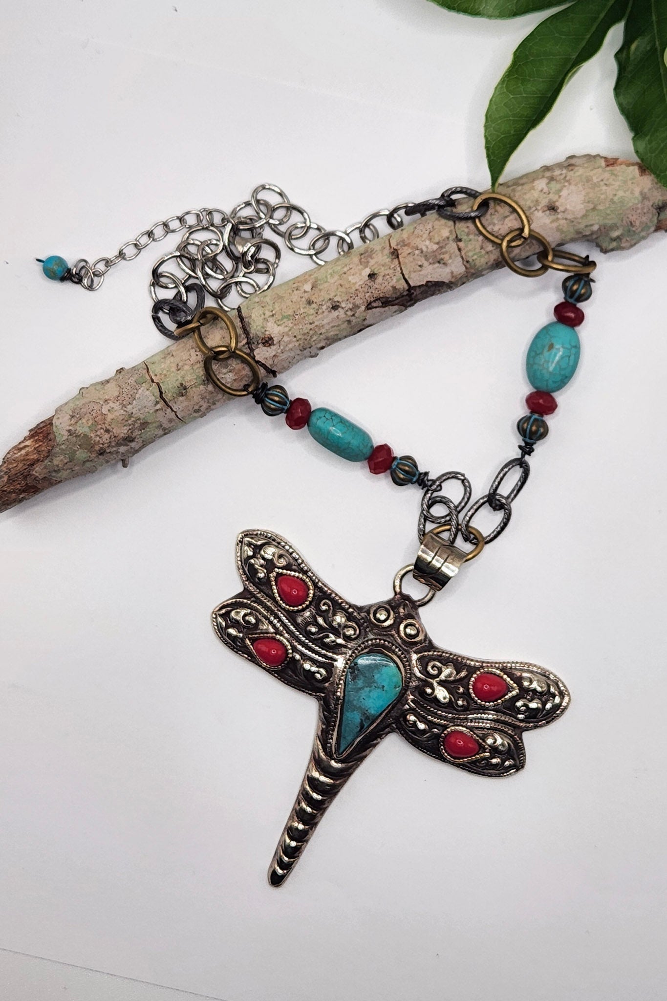 One of a Kind: Retro Dragonfly Necklace - ivyandlavyboutique Spirit Lala