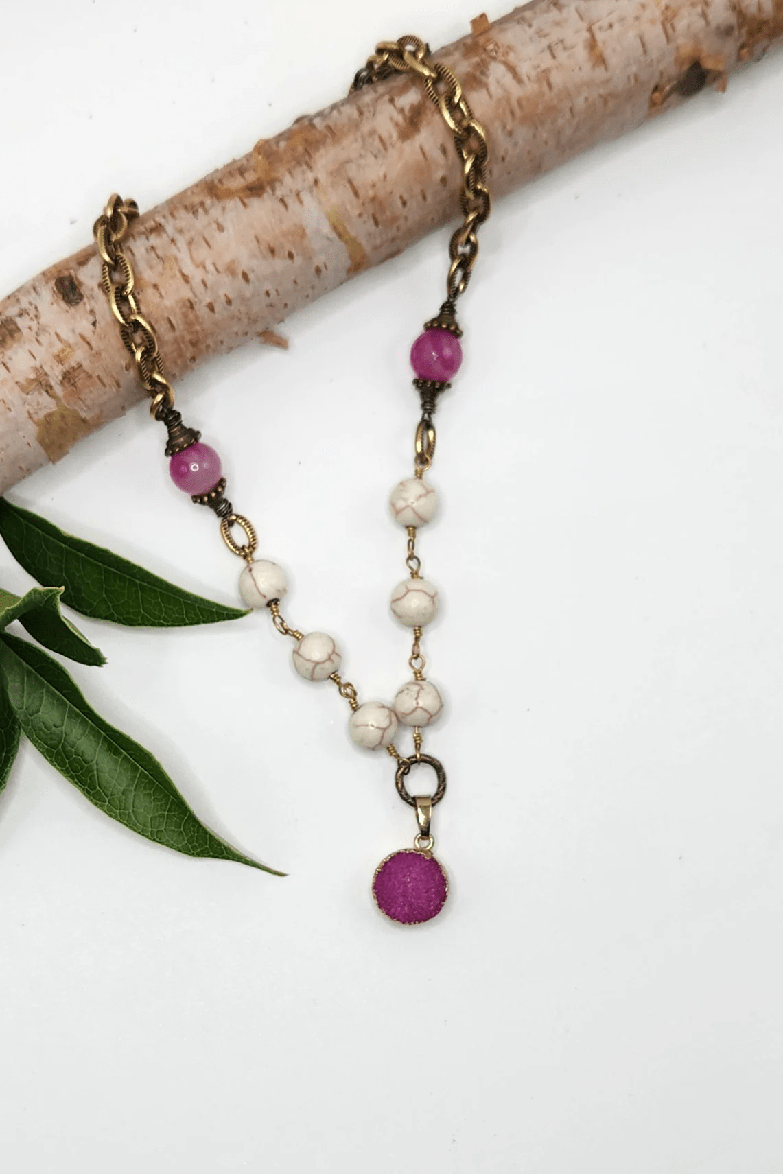 One of a Kind: Rose Howlite Layering Necklace - ivyandlavyboutique Spirit Lala