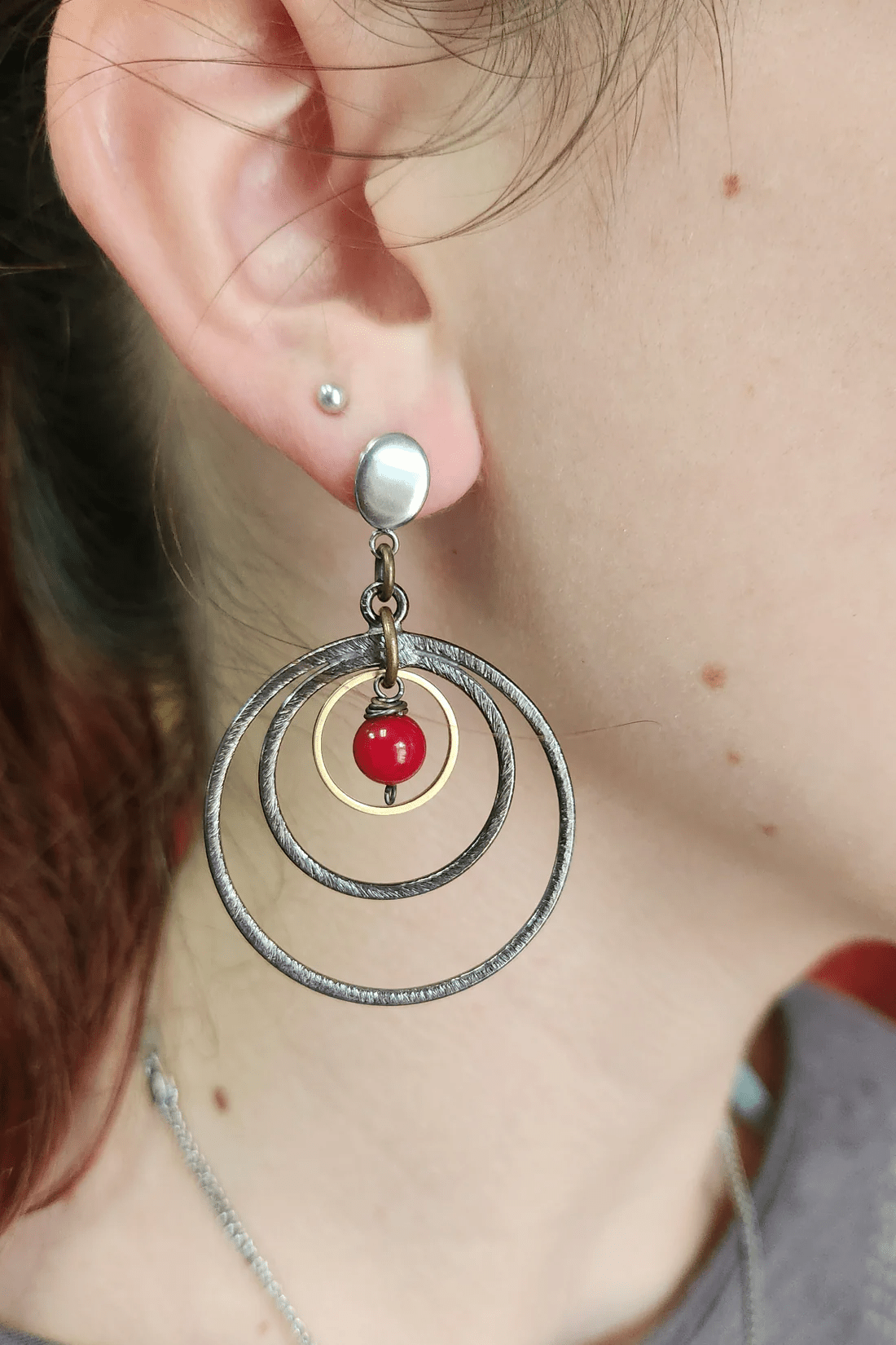 One of a Kind: Triple Hoop Jasper Earrings - ivyandlavyboutique Spirit Lala