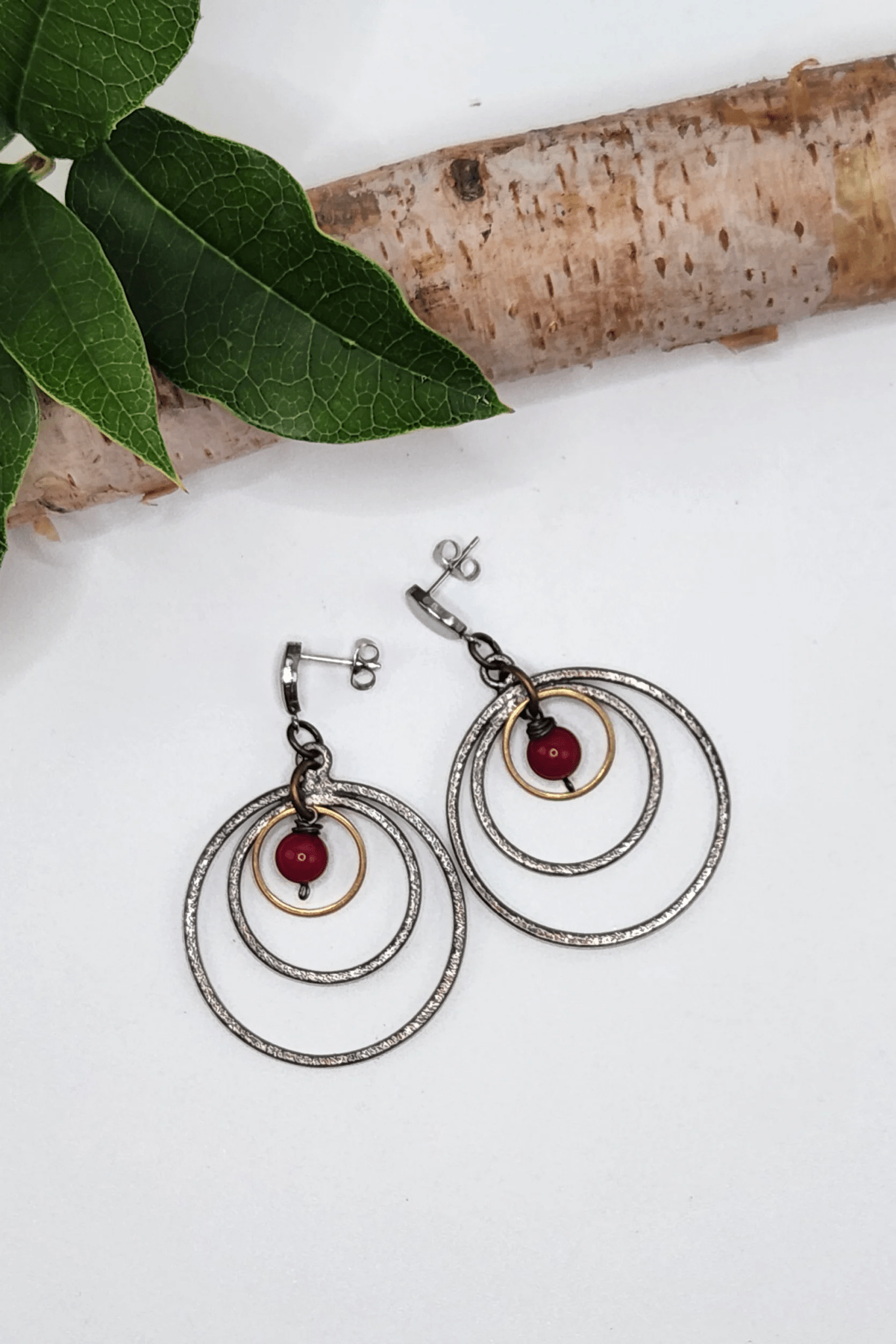 One of a Kind: Triple Hoop Jasper Earrings - ivyandlavyboutique Spirit Lala