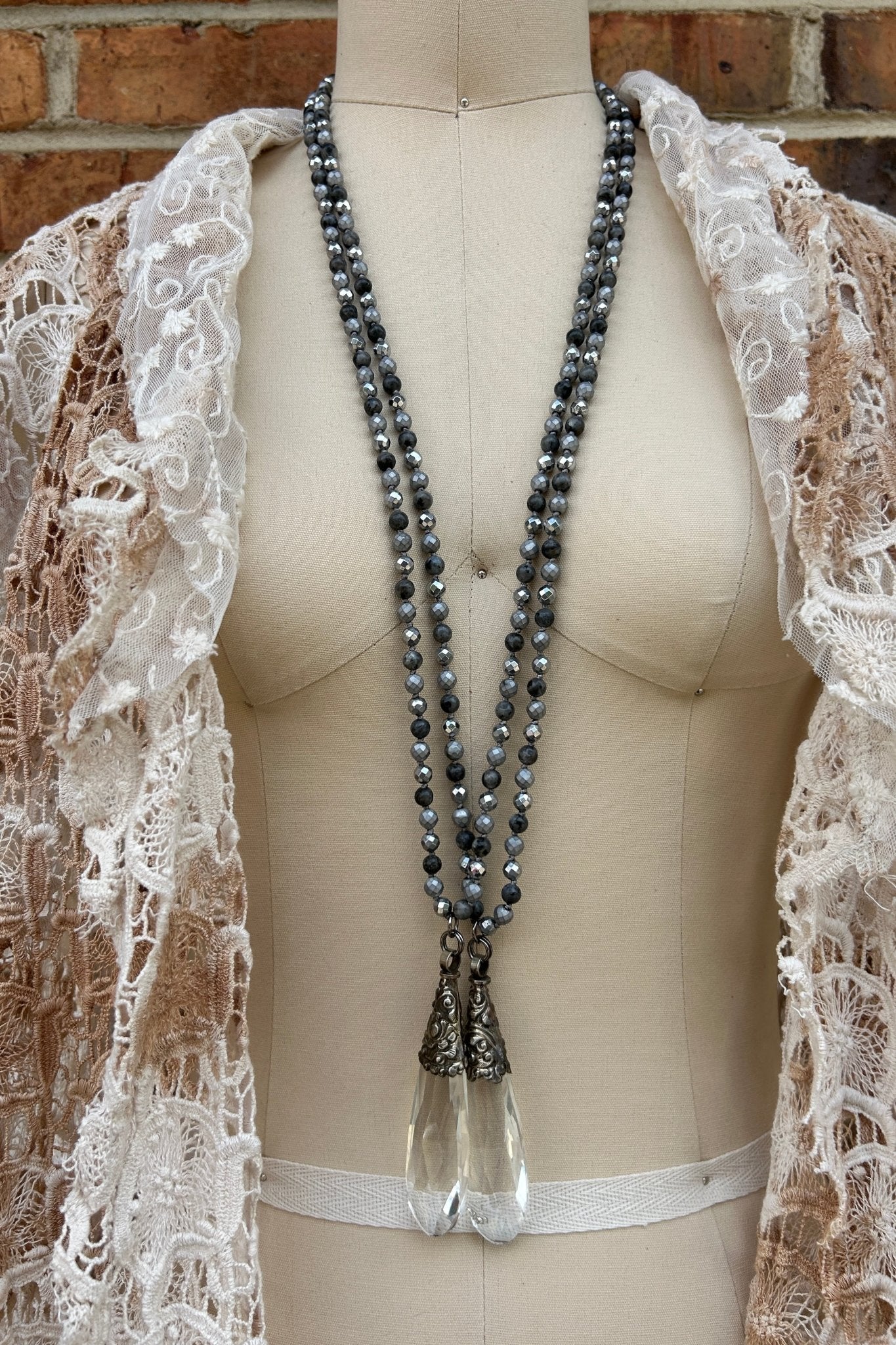 OOAK - 1 - Simple Crystal Drop Necklace - ivyandlavyboutique ivyandlavyboutique
