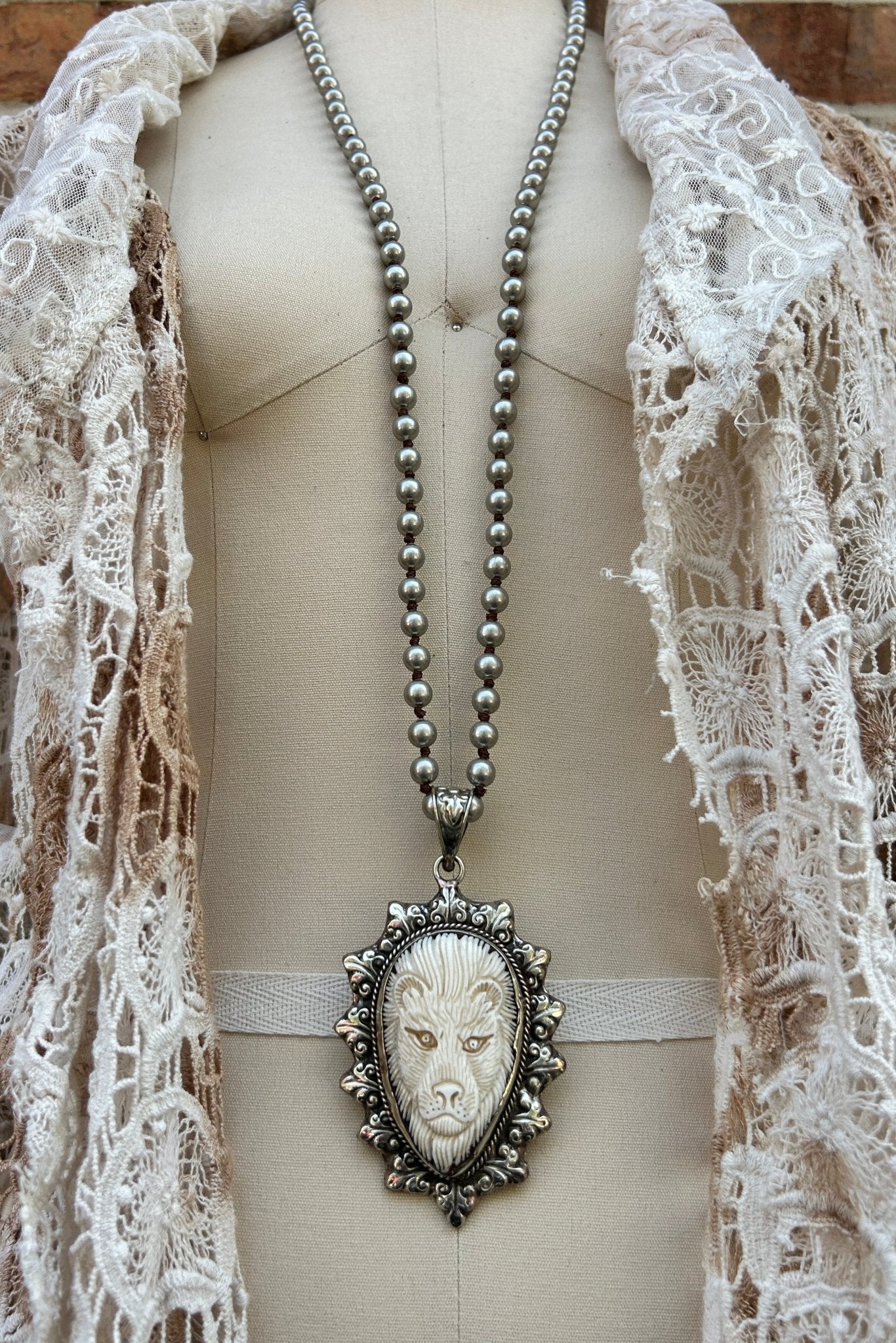 OOAK - 28 - Lion Heart Necklace - ivyandlavyboutique ivyandlavyboutique