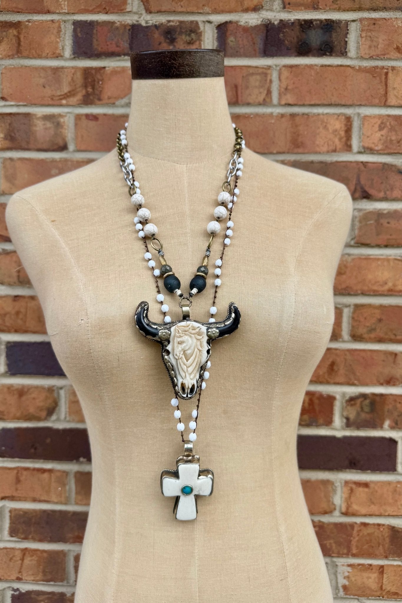 OOAK By the Horns Handmade Necklace - ivyandlavyboutique ivyandlavyboutique