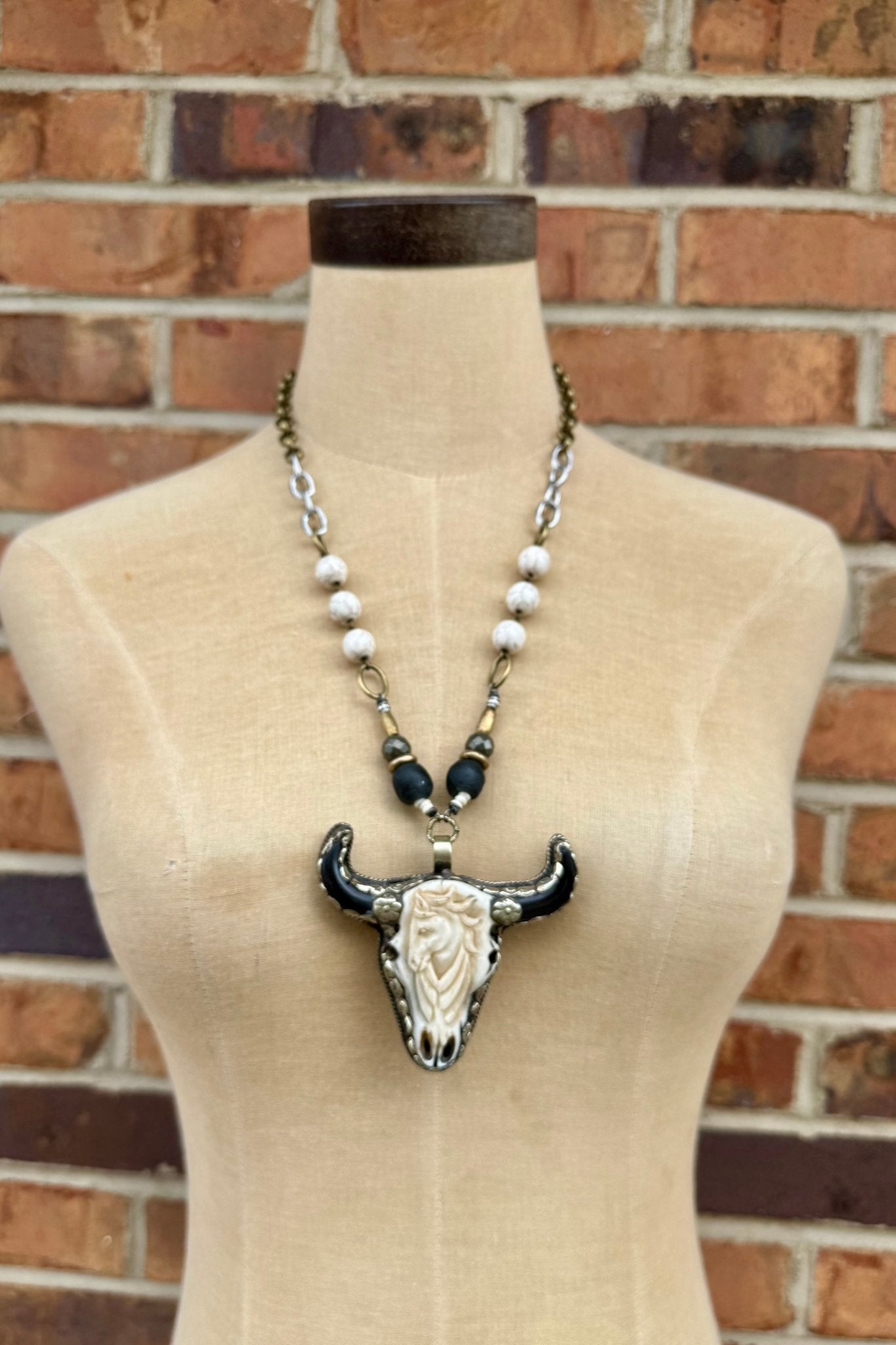 OOAK By the Horns Handmade Necklace - ivyandlavyboutique ivyandlavyboutique