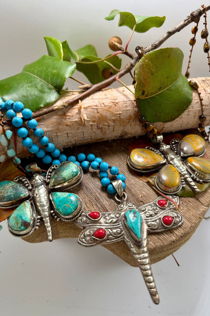 OOAK Dragonfly Necklace - ivyandlavyboutique ivyandlavyboutique