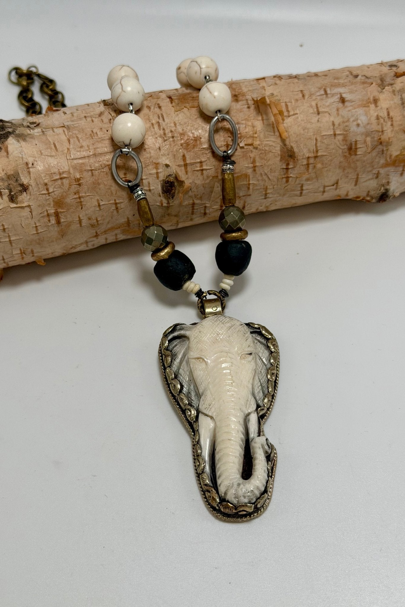 OOAK Elephant Head Necklace - ivyandlavyboutique ivyandlavyboutique
