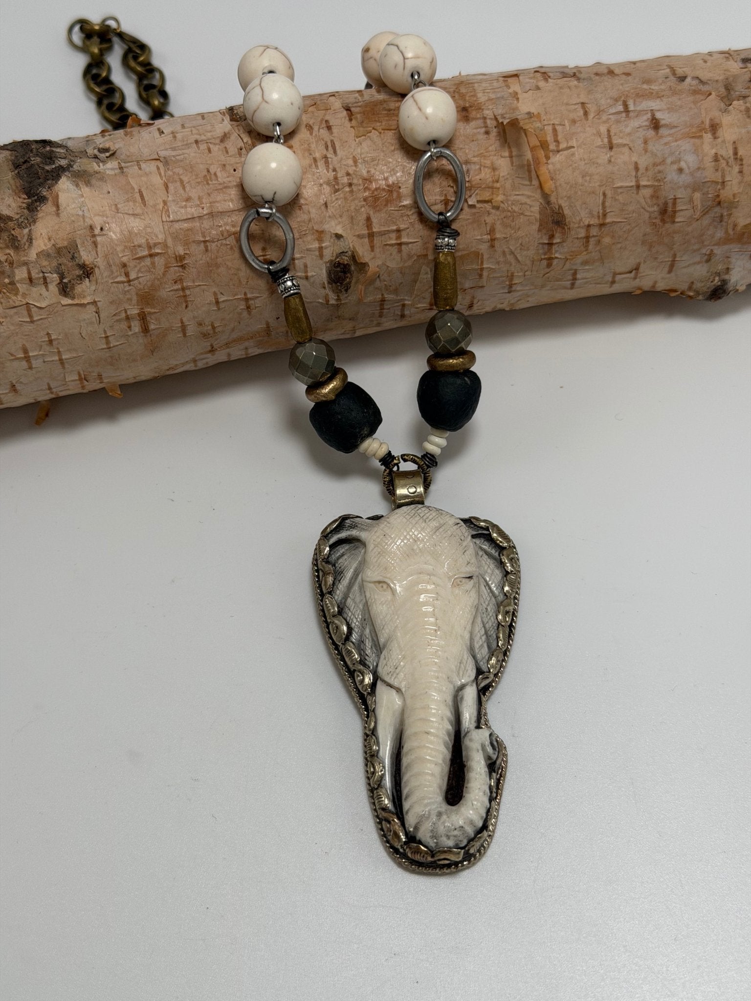 OOAK Elephant Head Necklace - ivyandlavyboutique ivyandlavyboutique