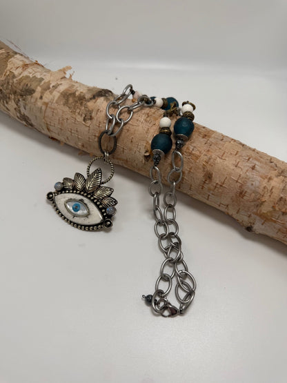 OOAK Eye Statement Necklace - ivyandlavyboutique ivyandlavyboutique