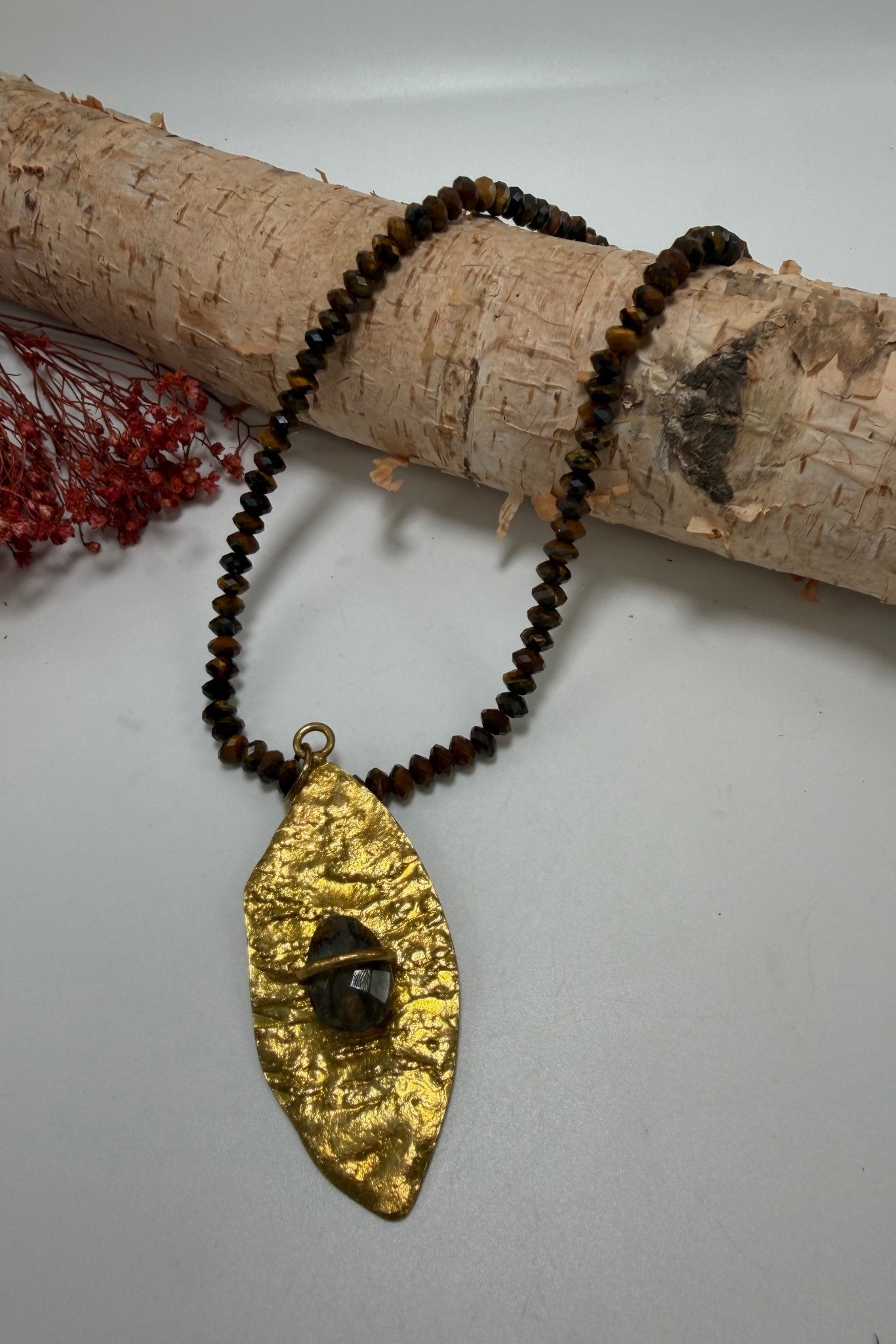 OOAK Hammered Leaf Necklace - ivyandlavyboutique ivyandlavyboutique