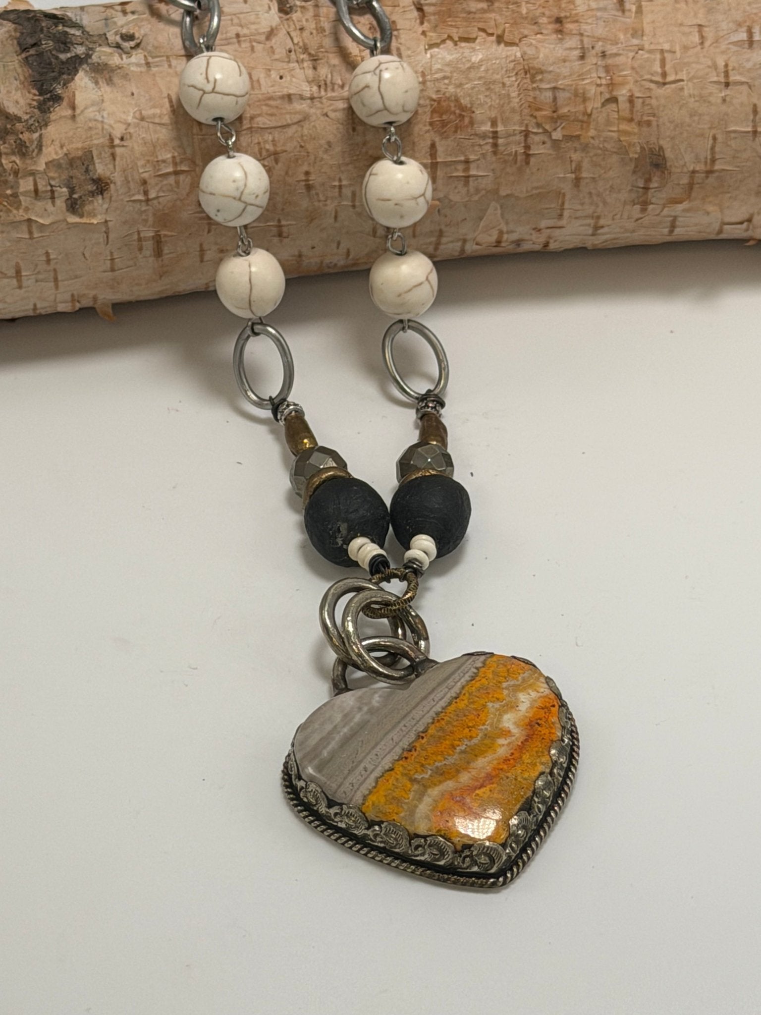 OOAK Jasper Heart Necklace - ivyandlavyboutique ivyandlavyboutique