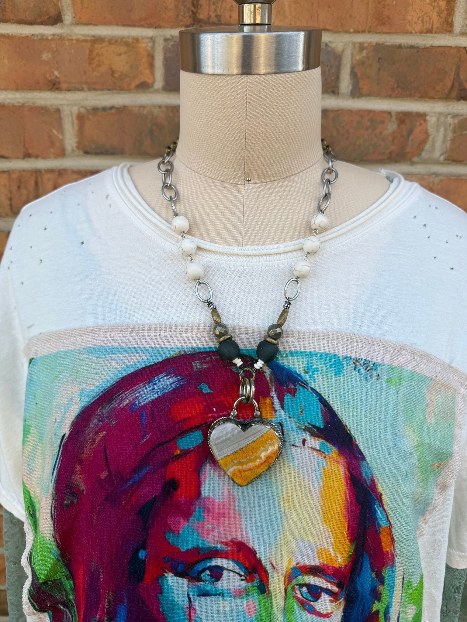 OOAK Jasper Heart Necklace - ivyandlavyboutique ivyandlavyboutique