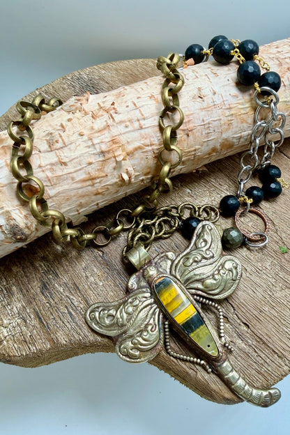 OOAK Judging Dragonfly NeckLace - ivyandlavyboutique ivyandlavyboutique