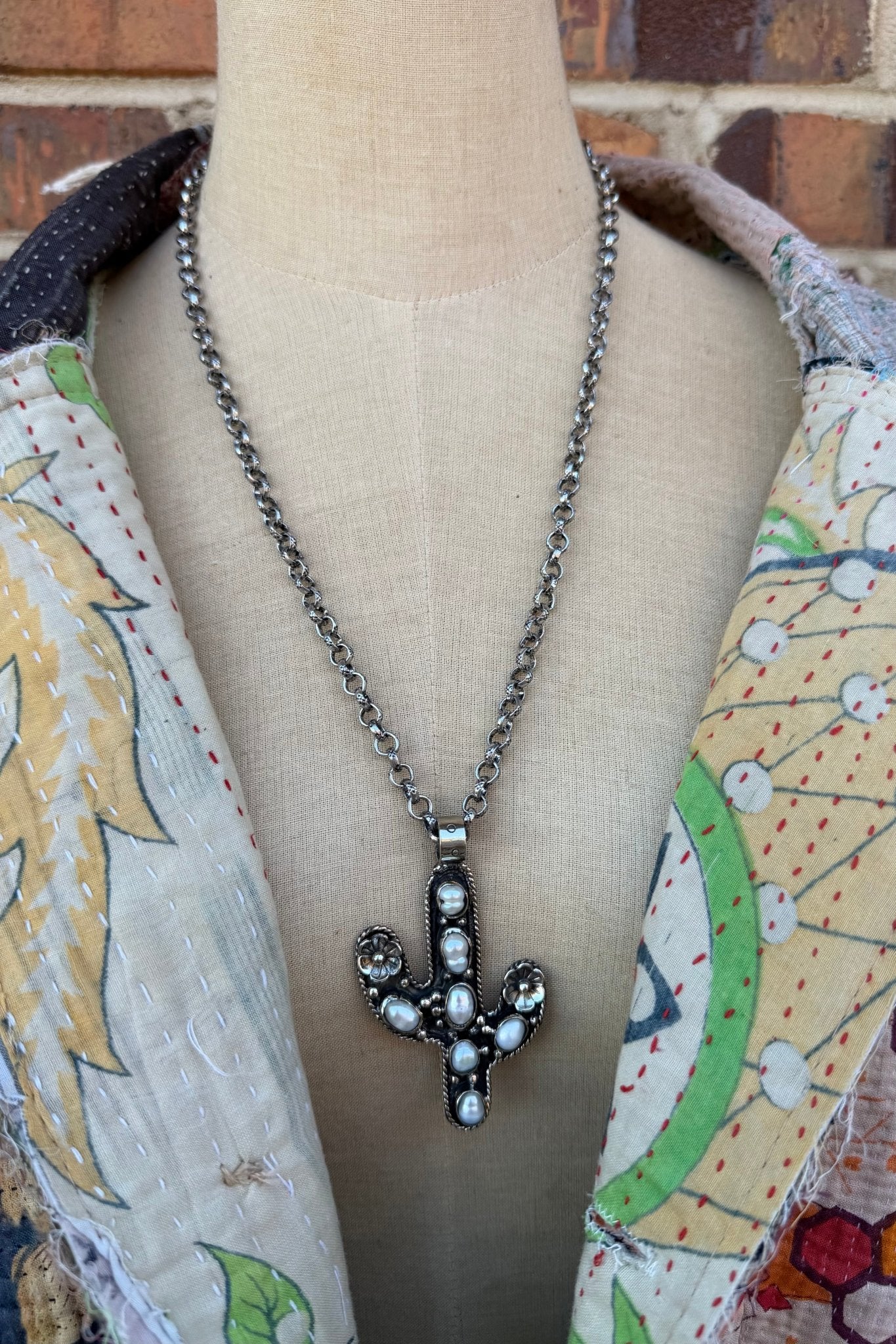 OOAK Pearl Cactus Shortie Necklace - ivyandlavyboutique ivyandlavyboutique