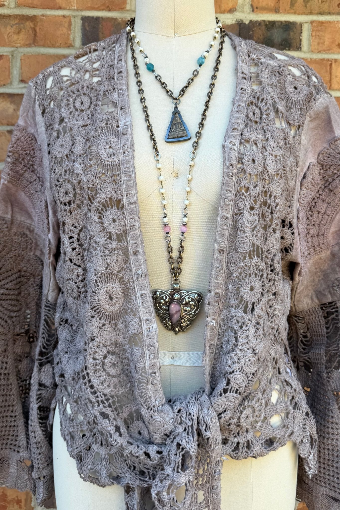 OOAK Pinks in the Butterfly Necklace - ivyandlavyboutique ivyandlavyboutique