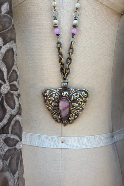 OOAK Pinks in the Butterfly Necklace - ivyandlavyboutique ivyandlavyboutique