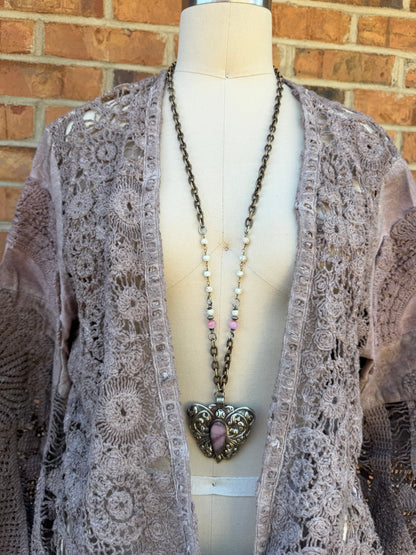 OOAK Pinks in the Butterfly Necklace - ivyandlavyboutique ivyandlavyboutique