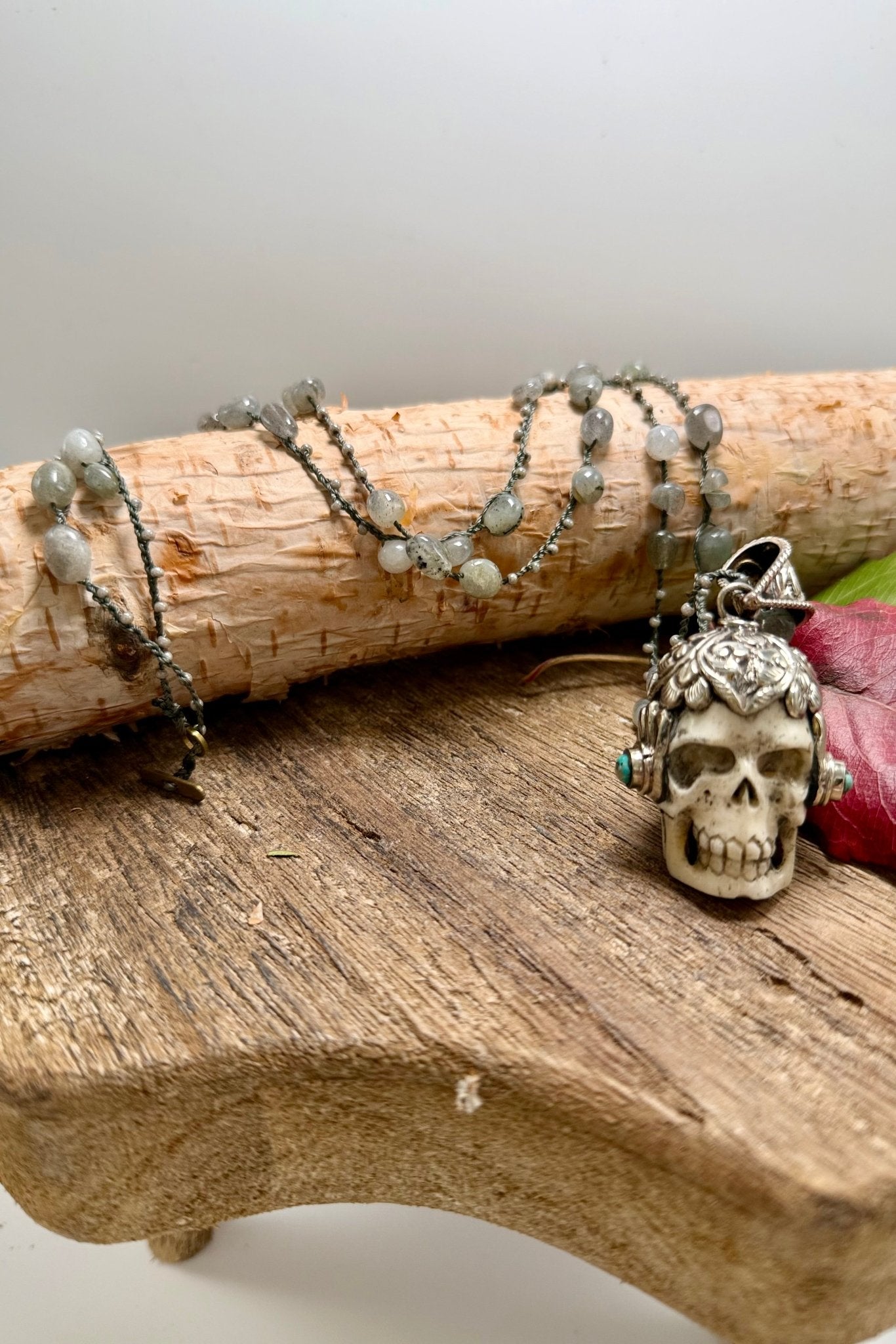 OOAK Skull with Helmet Necklace - ivyandlavyboutique ivyandlavyboutique