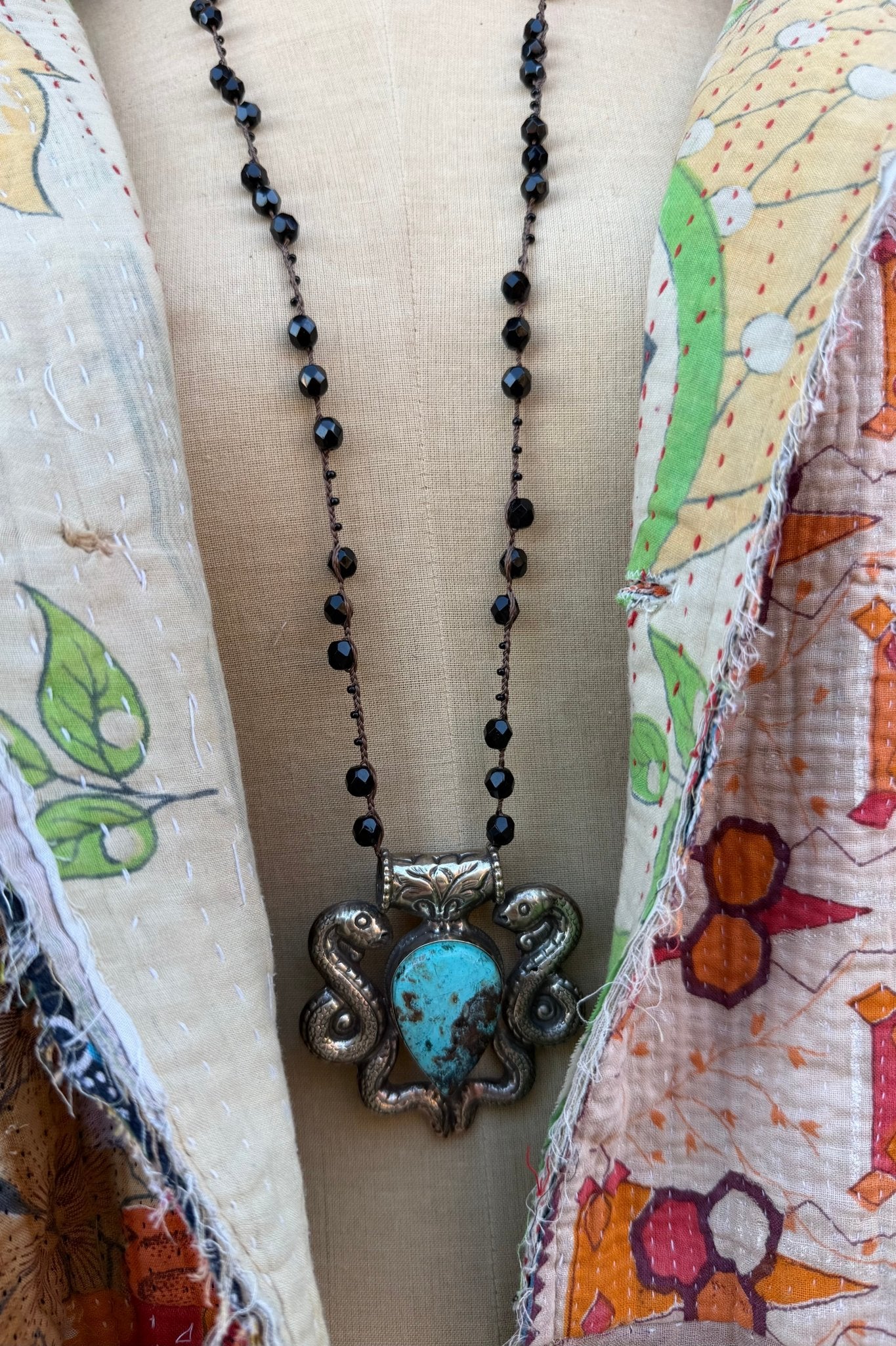 OOAK Snakes and Turquoise Necklace - ivyandlavyboutique ivyandlavyboutique