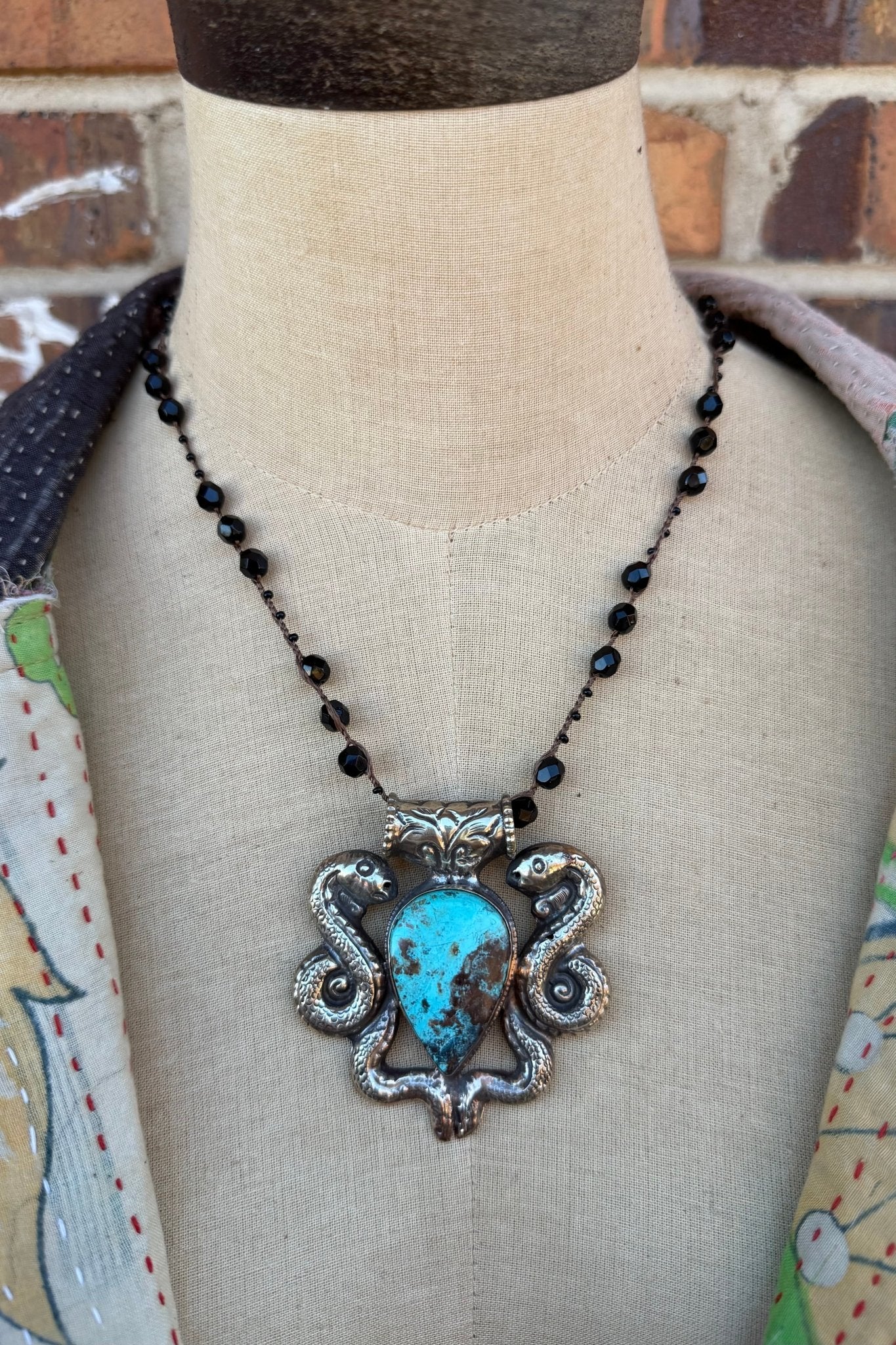 OOAK Snakes and Turquoise Necklace - ivyandlavyboutique ivyandlavyboutique