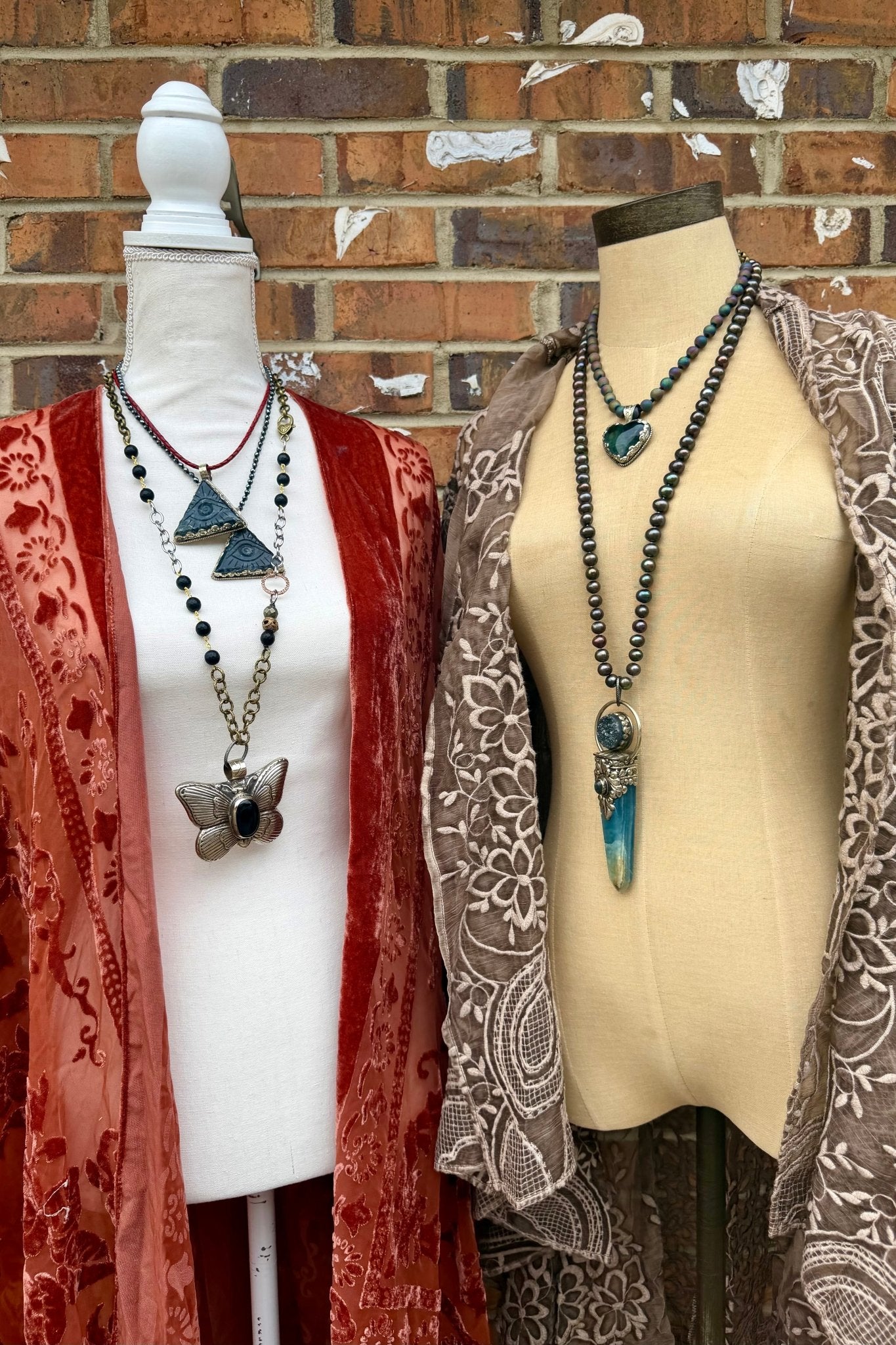 OOAK Stunner Huge Crystal on Pearl Chain - ivyandlavyboutique ivyandlavyboutique