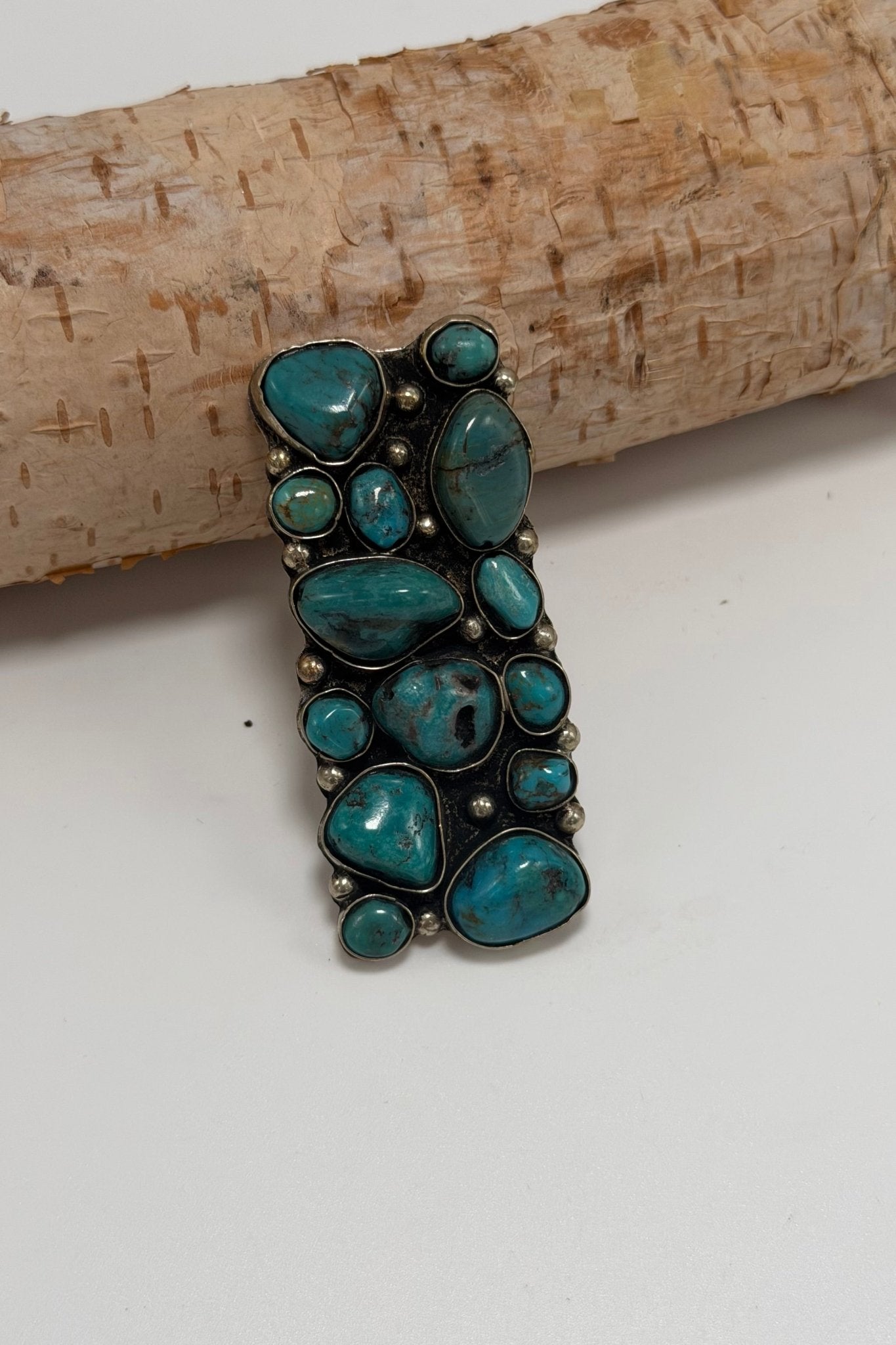 OOAK Turquoise Rectangle Slab Stone Ring - ivyandlavyboutique ivyandlavyboutique