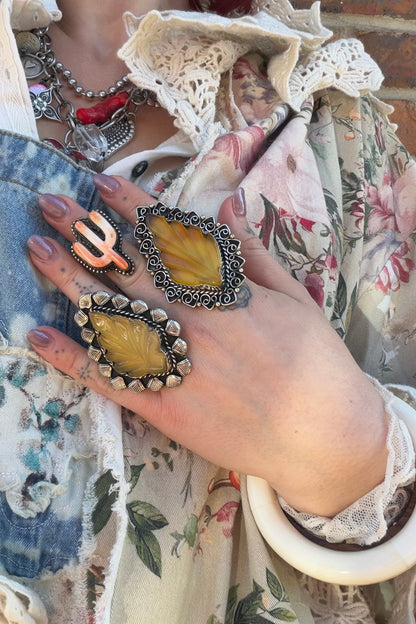 Orange Baby Cactus Ring - ivyandlavyboutique ivyandlavyboutique
