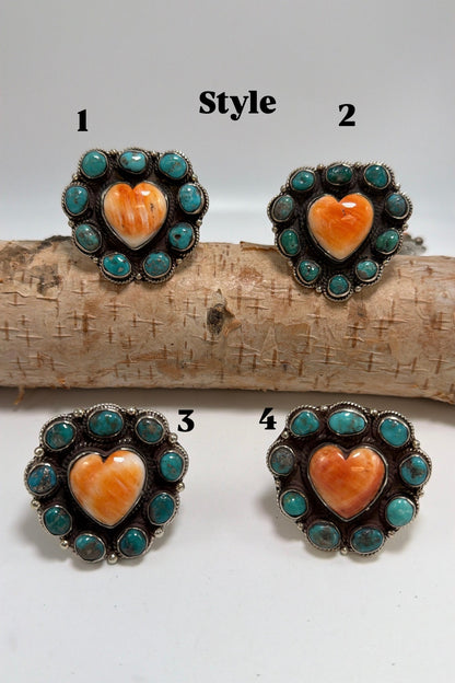 Orange Starburst Heart - ivyandlavyboutique ivyandlavyboutique