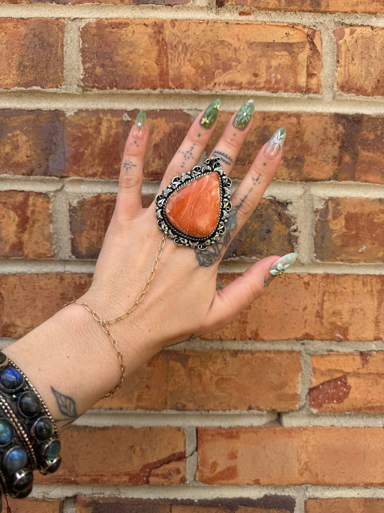 Orange Teardrop Ring - ivyandlavyboutique ivyandlavyboutique