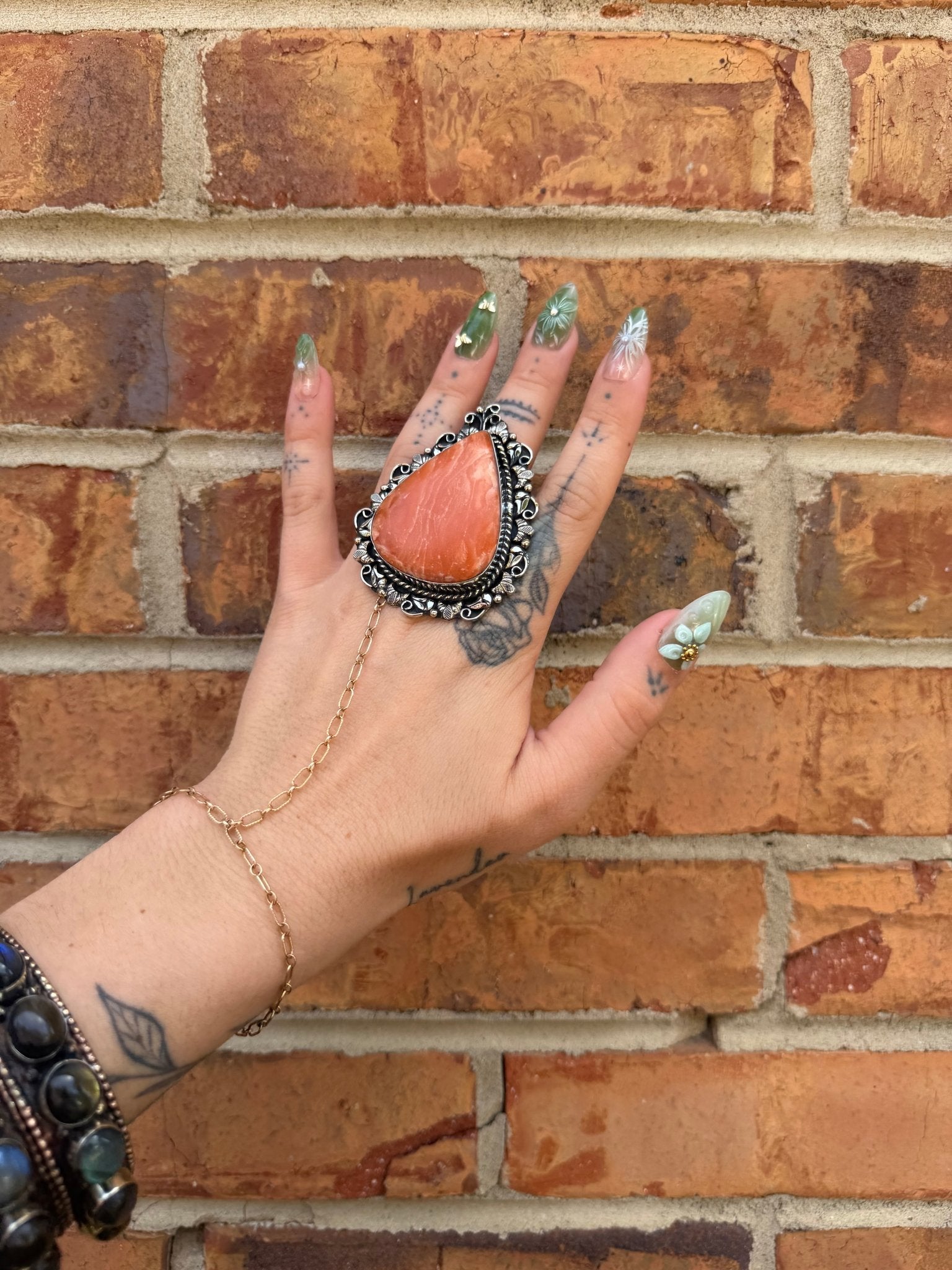 Orange Teardrop Ring - ivyandlavyboutique ivyandlavyboutique