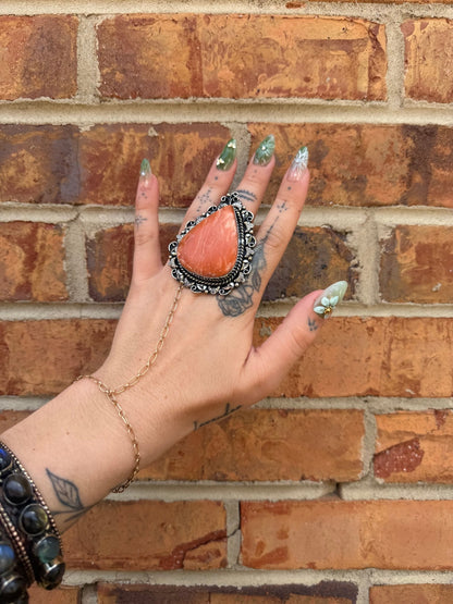Orange Teardrop Ring - ivyandlavyboutique ivyandlavyboutique