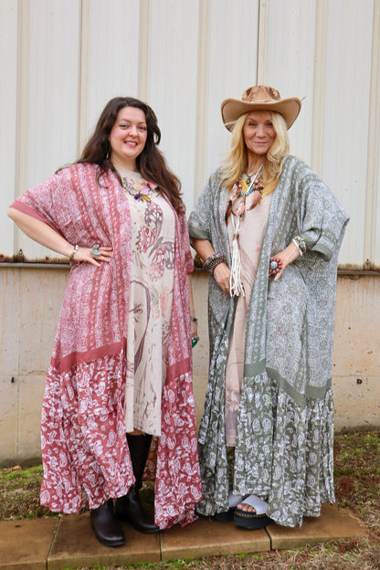 Paisley Longline Kimono Boho Women Cardigan w/ Tassel Open Front Hippie OS XL+ - ivyandlavyboutique ivyandlavyboutique