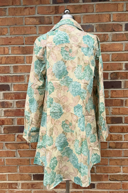 Pale Floral Rhinestone Button Down Top - ivyandlavyboutique A Rare Bird Shop