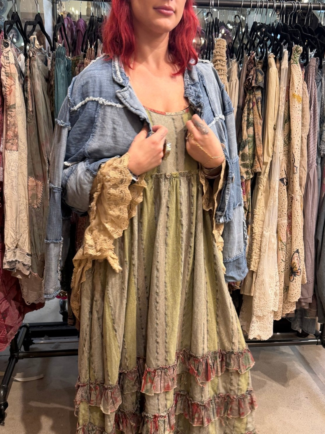 Patchwork Skies Cropped Jacket - ivyandlavyboutique Jaded Gypsy