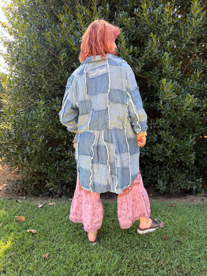 Patchwork Skies Delight Jacket in One Size - ivyandlavyboutique Jaded Gypsy