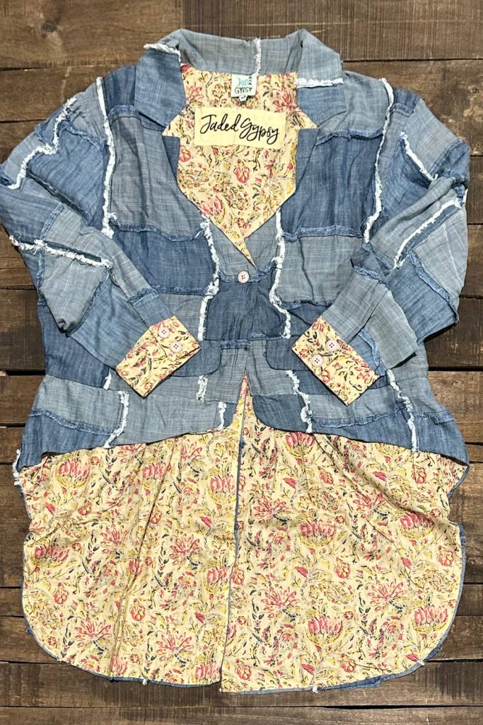 Patchwork Skies Delight Jacket: One Size - ivyandlavyboutique Jaded Gypsy