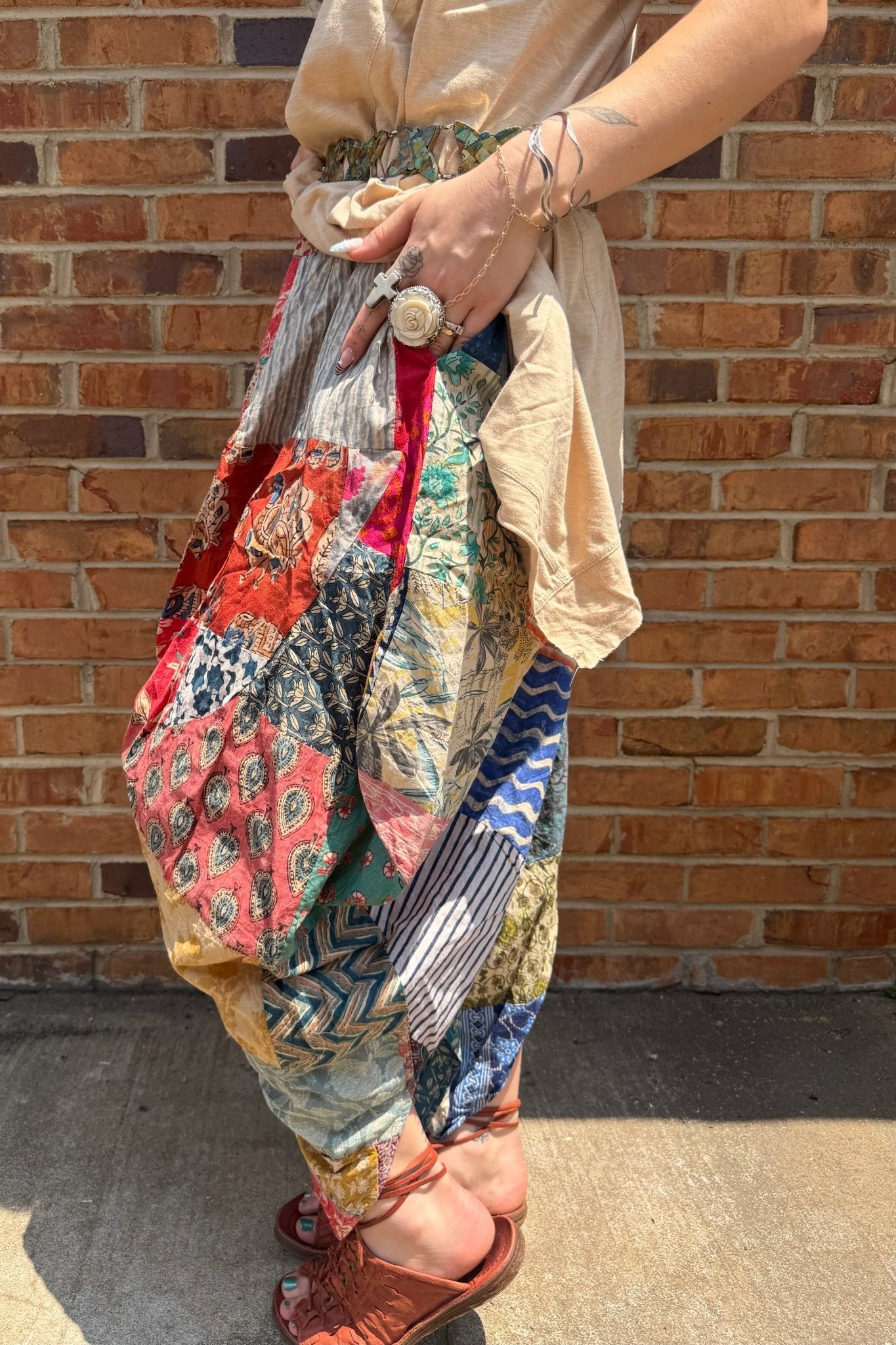 Patchwork Sunrise Pant - ivyandlavyboutique Jaded Gypsy