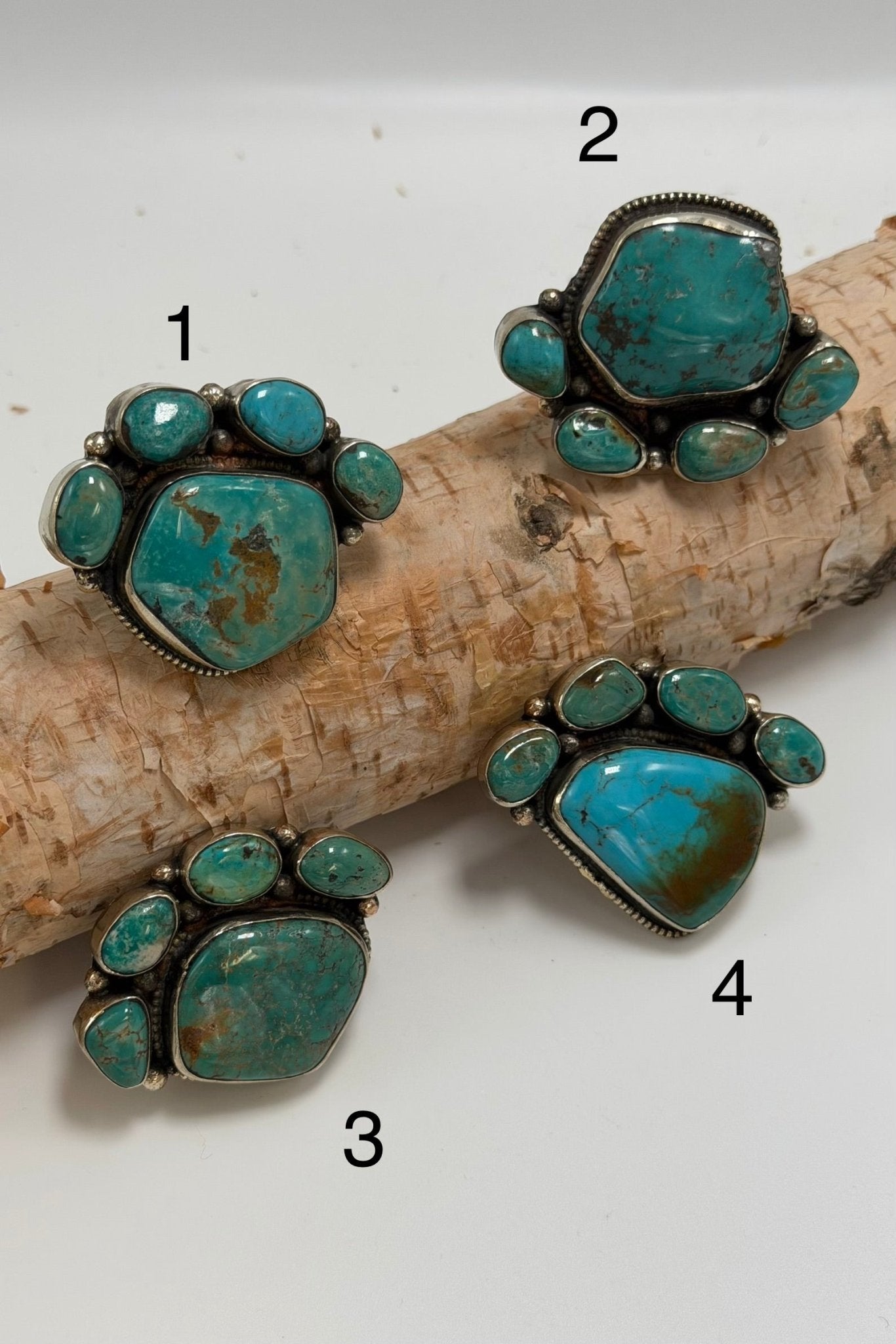 Paw Print Chunky Turquoise Nugget Ring Set 2 - ivyandlavyboutique ivyandlavyboutique
