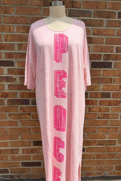 Peace 3/4 Sleeve T-Shirt Dress - ivyandlavyboutique ivyandlavyboutique