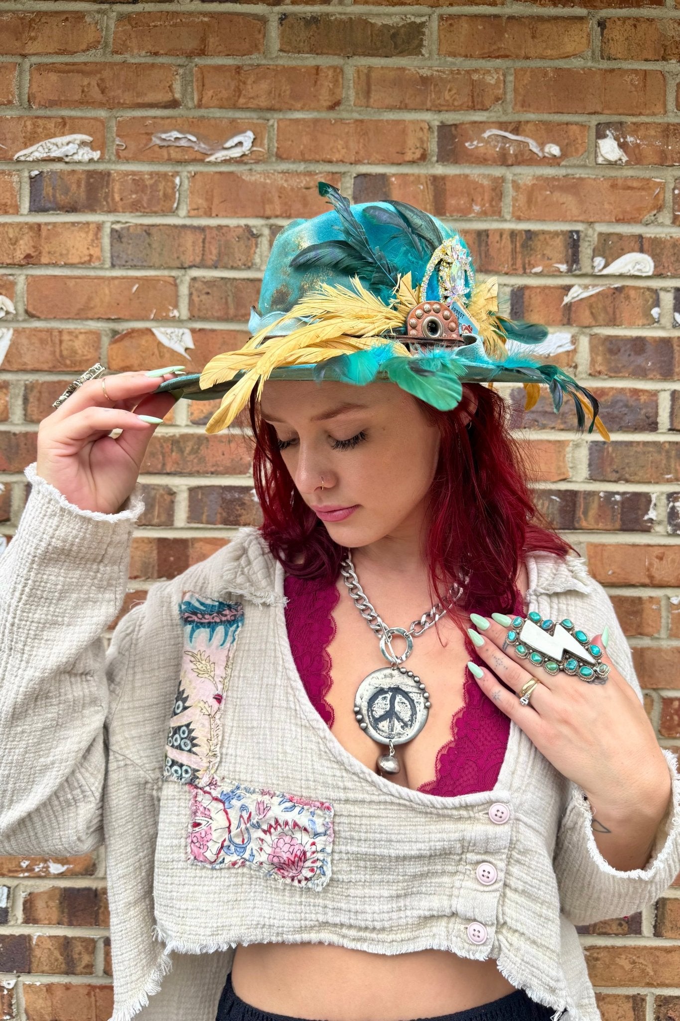 Peace in the Center Chunky Chain Necklace - ivyandlavyboutique Art by Amy