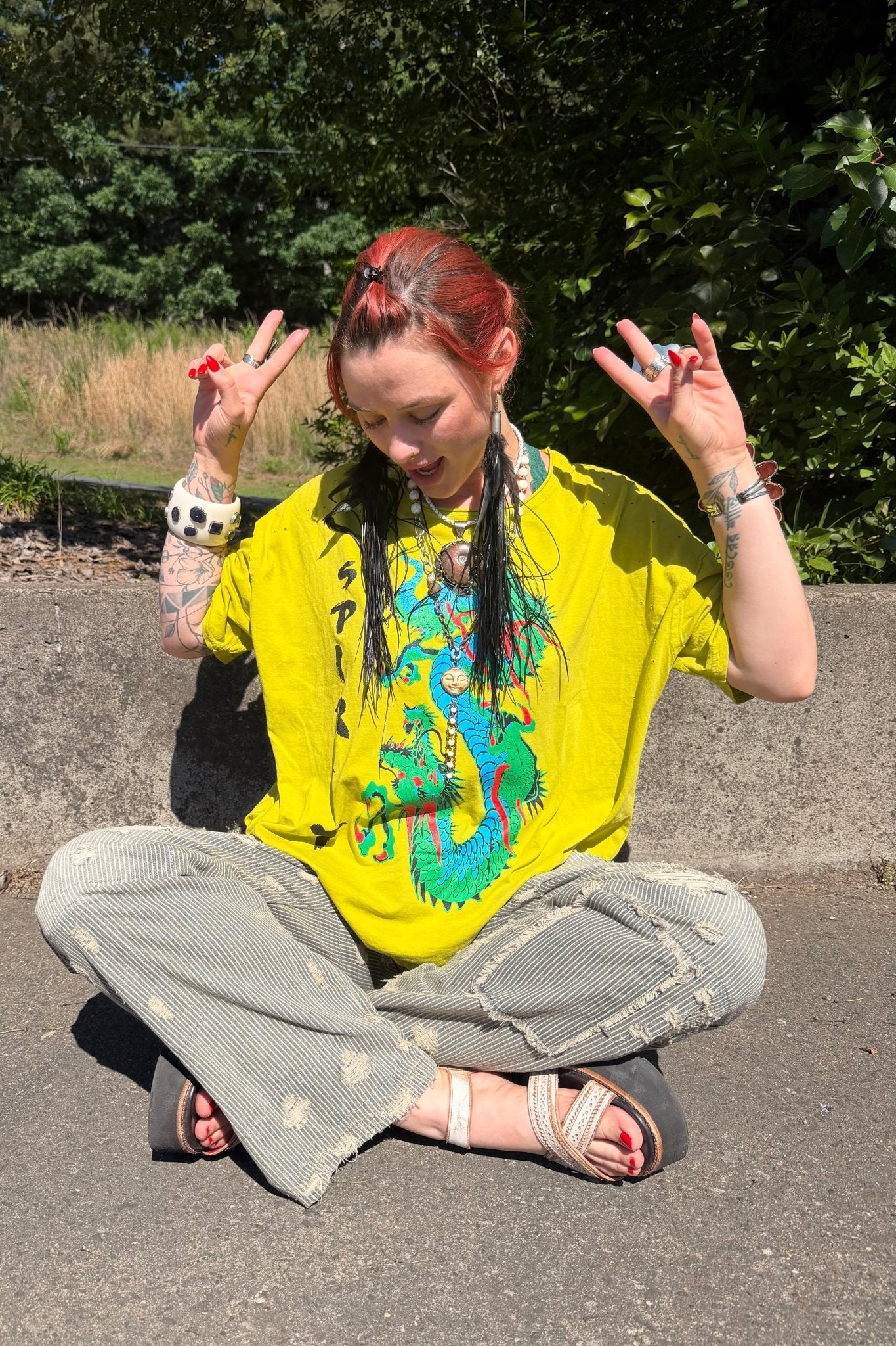Peace & Love Jeans in Moonlight Railroad - ivyandlavyboutique Jaded Gypsy