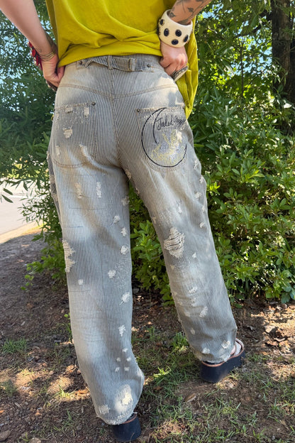 Peace & Love Jeans in Moonlight Railroad - ivyandlavyboutique Jaded Gypsy