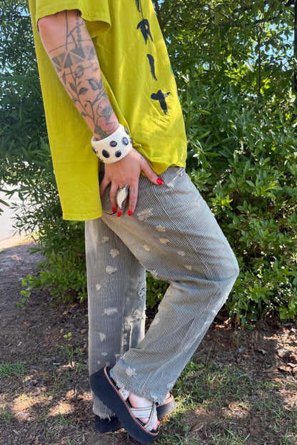 Peace & Love Jeans in Moonlight Railroad - ivyandlavyboutique Jaded Gypsy