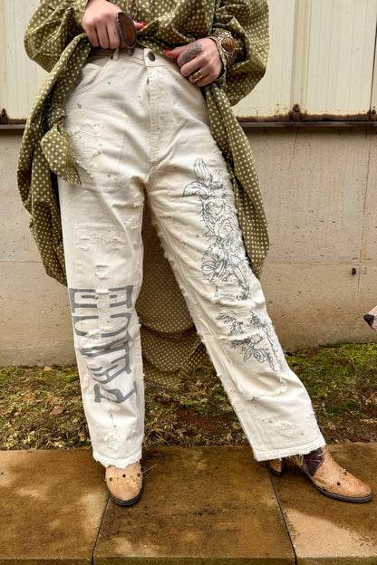Peace & Love Jeans in Parchment - ivyandlavyboutique Jaded Gypsy