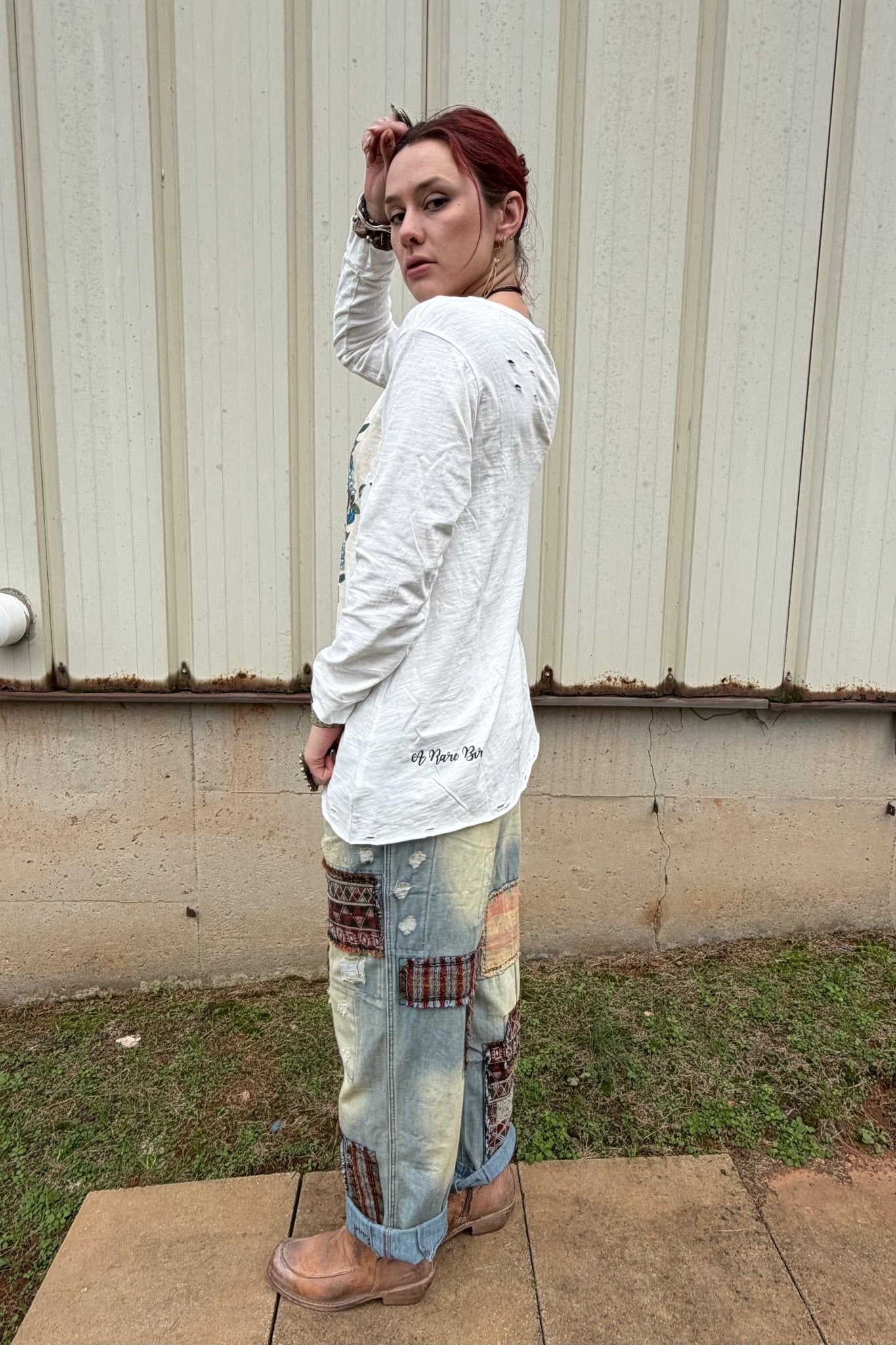 Peace & Love Jeans in Patched Up - ivyandlavyboutique Jaded Gypsy