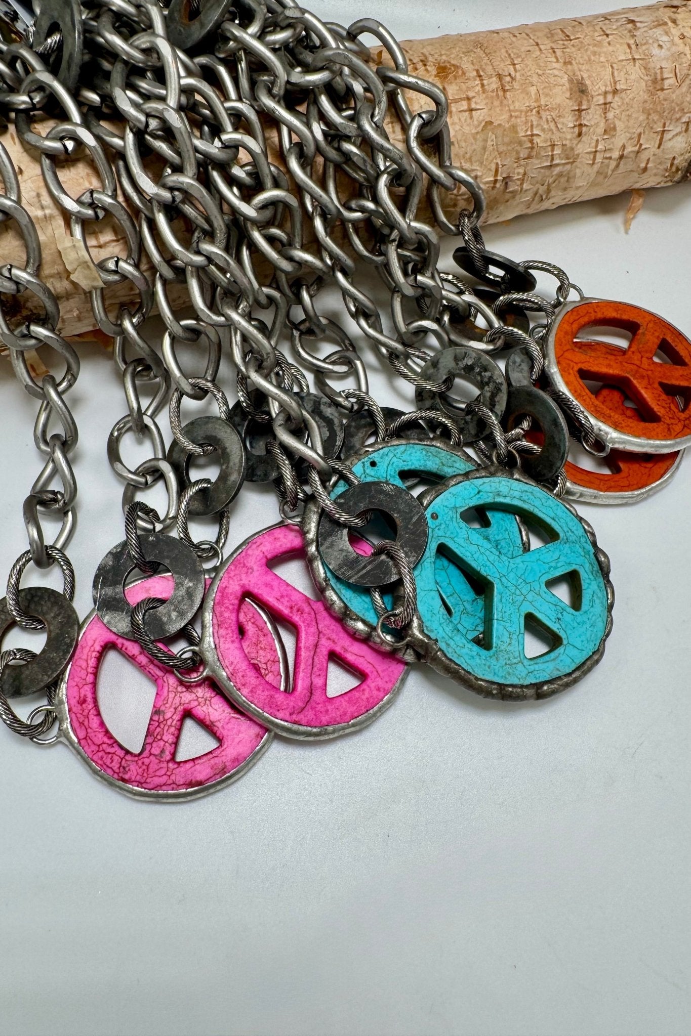 Peace Out Necklace - ivyandlavyboutique Art by Amy