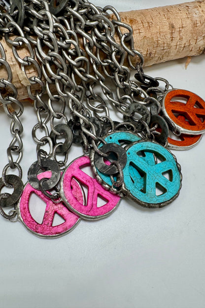 Peace Out Necklace - ivyandlavyboutique Art by Amy